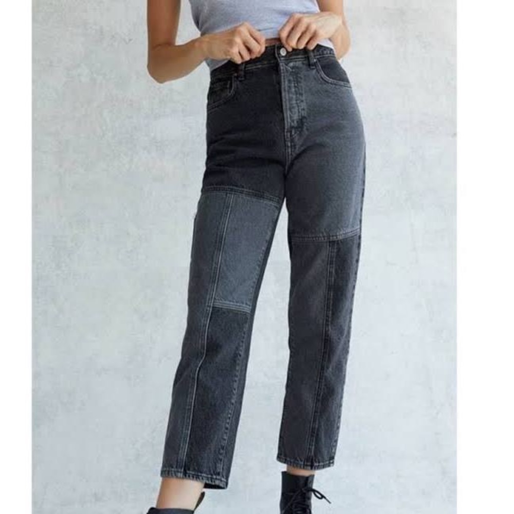 PACSUN Black Patchwork Jeans